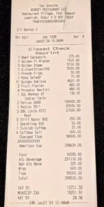 The check from the restaurant totalled $108,000. Credit: Instagram/@nusr_et